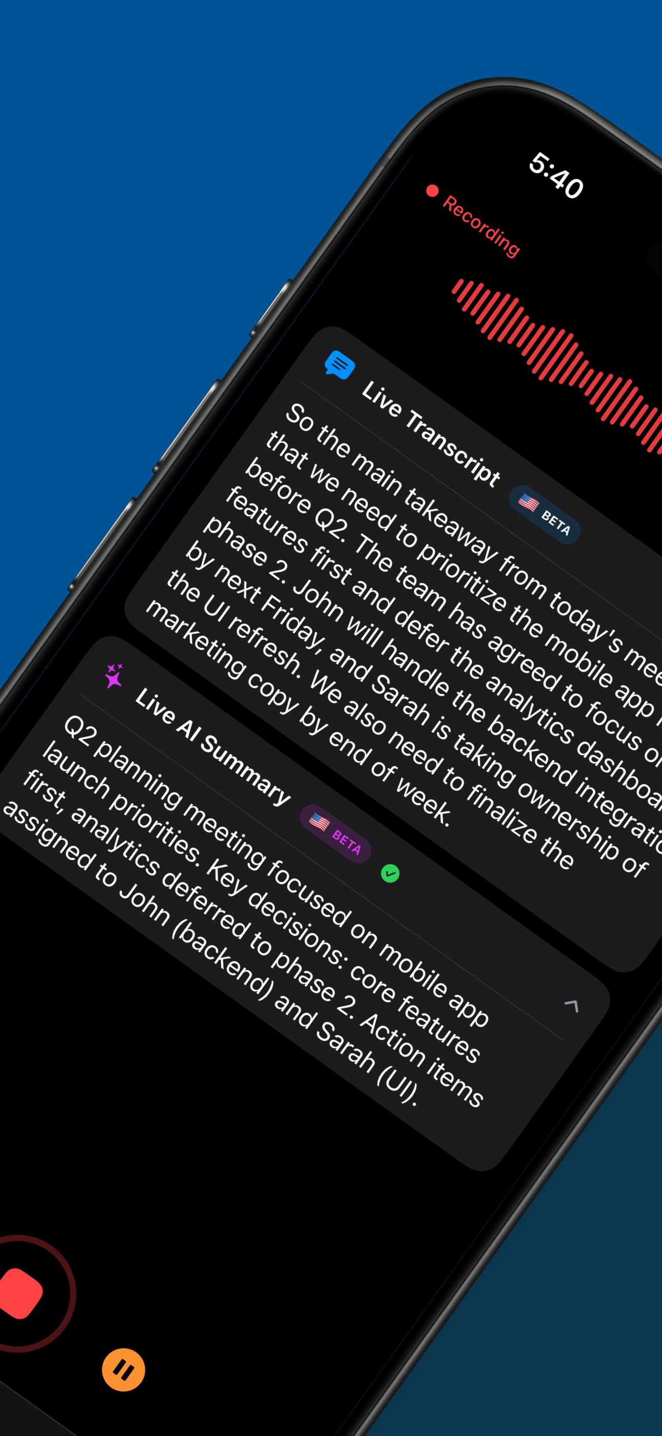 AI summaries while you record